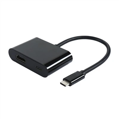 USB 3.1 Cineál C Go HDMI Tiontaire Cábla le Seachadadh Cumhachta